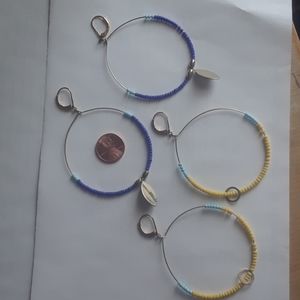 Bead hoop earrings-2 pair